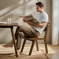 thumbnail image 2 of Tina's Home 2 Pieces Reversible Back Rattan Dining Chairs with Solid Wood Legs, Farmhouse Kitchen & Living Room Accent Chair, Acorn, 2 of 9