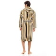 thumbnail image 5 of Men’s Luxury Terry Cotton Hooded Bathrobe Spa Robe Bath Robes Stripes Mustard XL, 5 of 8