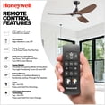 thumbnail image 4 of Honeywell Sirro 52 Inch Ceiling Fan with Light and Remote, 3 Brown Blades, Matte Black, 4 of 11