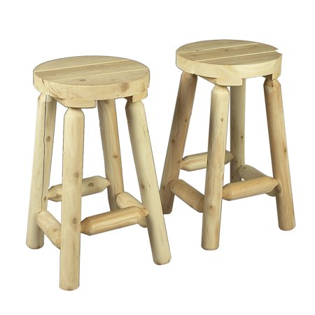 Rustic Natural Cedar 010051 Looks Outdoor Bar Stool Set Of 2 Rustic Natural Cedar 010051 Looks Outdoor Bar Stool Set Of 2