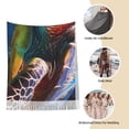 thumbnail image 6 of Cauagu Ice Blue Ocean Sea Turtle Print Women Wrap Shawl tassels Scarves Retro Scarf 77.6"X28.3", 6 of 8