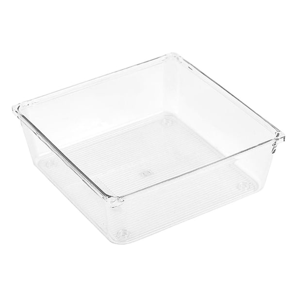 Organizador de cajones transparente para escritorio, tocador, bandeja de escritorio, cajón para maquillaje Cuadrado