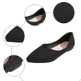 thumbnail image 4 of Rokment Dressy Loafers for Women Elegant Suede Pointed Closed Toe Ballet Flat 2026 Fashion Casual Business Office Formal Bride Wedding Shoes Spring Summer Fall Black Size 7, 4 of 6