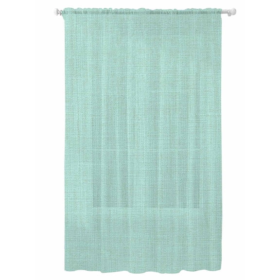 Sheer Curtains 96 Inches Long, Linen Mint Green Semi Sheer Curtains Light Filtering Window Treatment, Modern Minimalist Pure Solid Color Privacy Voile Drapes for Living Room Bedroom 52x96 Inch