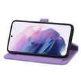 thumbnail image 5 of Feishell Case for Samsung Galaxy S22, Embossed Card Slots Retro Leather Wallet Shockproof Flip Cover with Hand Strap Card Slots Zipper Pocket Kickstand Handbag Magnetic Closure, Purple, 5 of 10