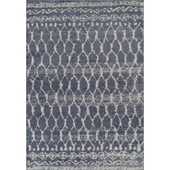 Dalyn Rocco Shag Area Rug RC5 Rc5 Navy Navy Scales Grid 5' 1" x 7' 5" Rectangle