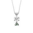thumbnail image 2 of Delight Jewelry Silvertone Small 2-D Green Trinity Knot Silver tone Bow Heart Necklace, 2 of 4