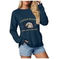 thumbnail image 6 of Leey-World Eagle and Flag 250 Years 1776-2026 250th Birthday T-Shirt 4th Of July Long Sleeve Shirts Women(Navy,2XL), 6 of 9