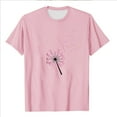 thumbnail image 4 of Luxalzxs Womens Short Sleeve T Shirts Casual Loose Pink Ribbon Graphic Print Round Neck Shirt Tops Fashion Breast Cancer Awareness Inspirational Tops, 4 of 4