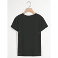 thumbnail image 4 of Camiseta de manga corta con cuello redondo y estampado de corazones para mujer, ideal para adultos, hombres, mujeres, adolescentes y jóvenes., 4 of 5