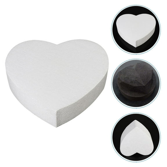 LOLIPPYY Heart Shaped White Foam Cake Dummy for Faux Cake Decorating and Bakery Display Purposes