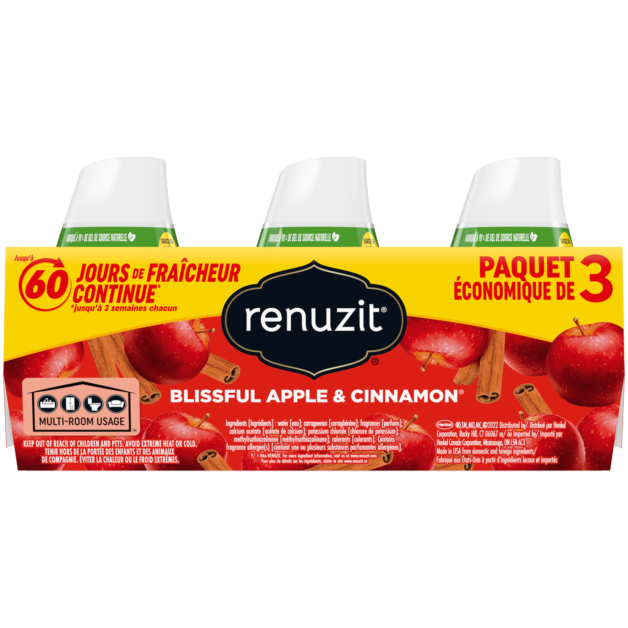 Renuzit Adjustable Gel Air Freshener, Blissful Apple & Cinnamon