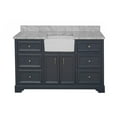 thumbnail image 5 of Zelda 60" Single Farmhouse Bathroom Vanity with Powder Gray Cabinet and Carrara Marble Top, 5 of 6