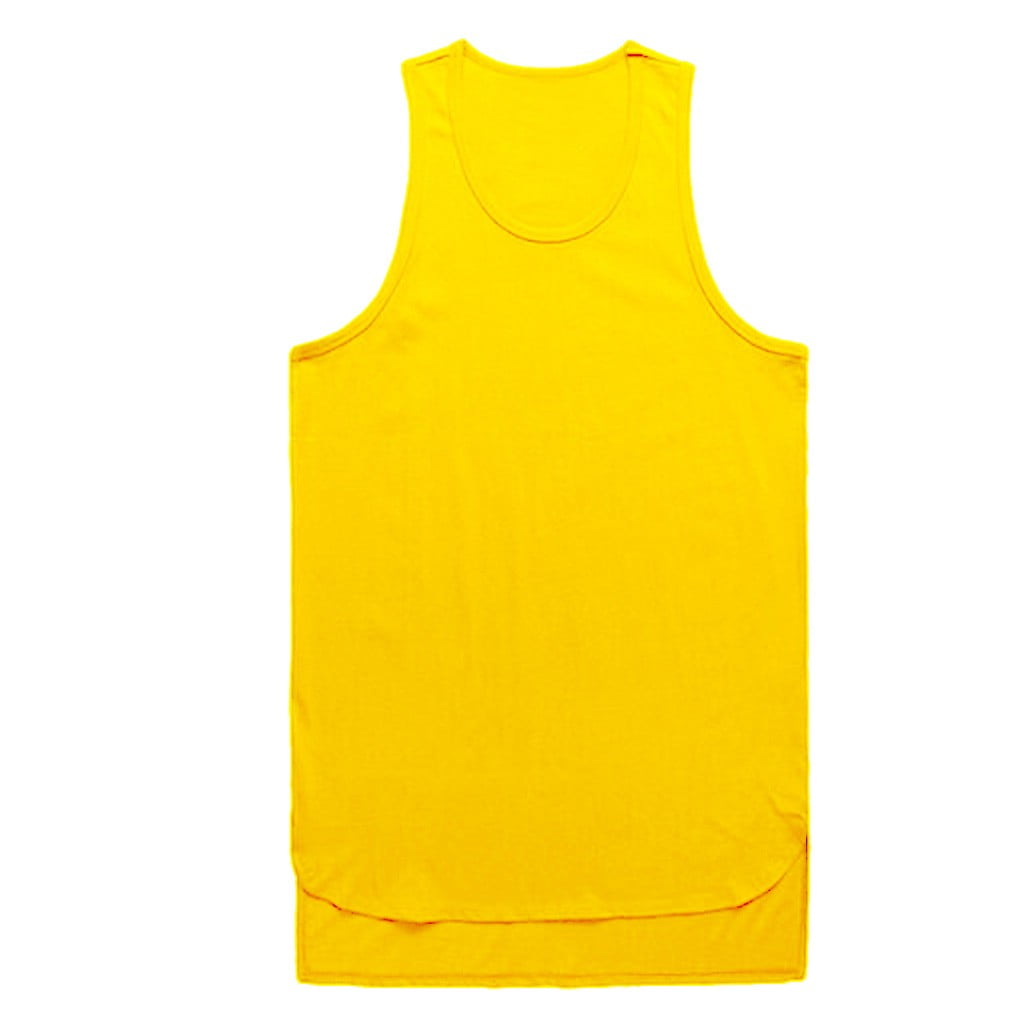 Dtydtpe tank top for men Irregularity Casual Sport Pure Color Shirt Tee ...