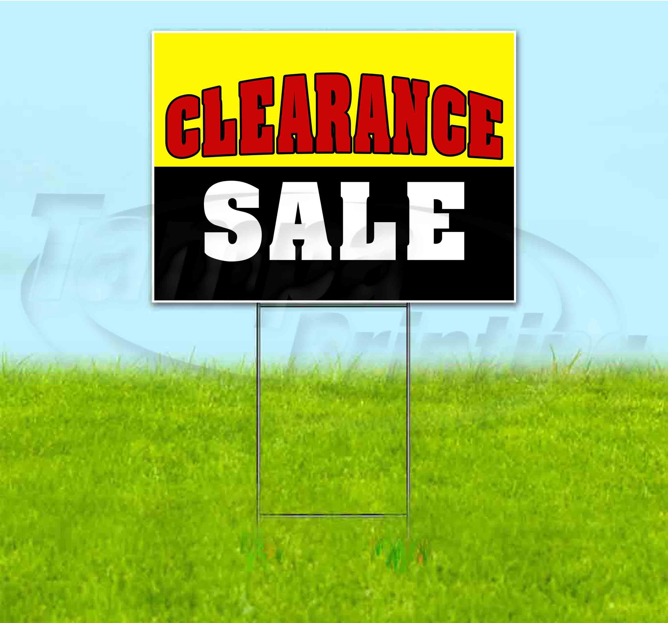 Clearance Sale (18" x 24") Yard Sign, Includes Metal Step Stake