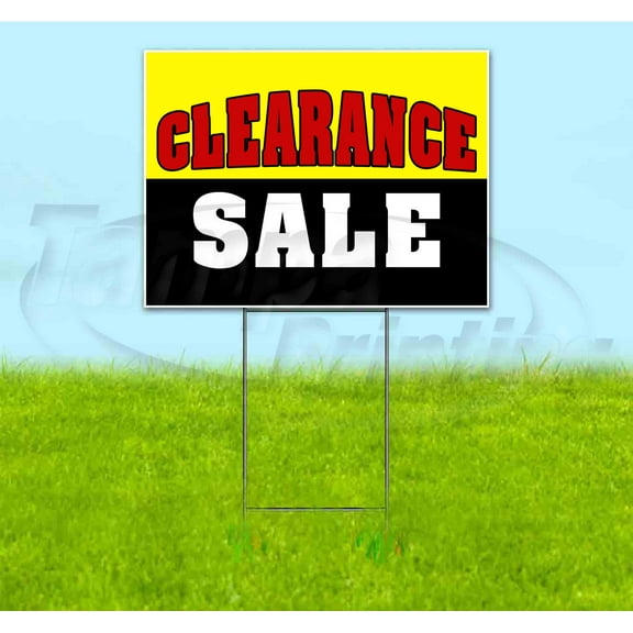 Clearance Sale (18" x 24") Yard Sign, Includes Metal Step Stake