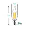 thumbnail image 6 of Luxrite 5W E12 Vintage Candelabra LED Dimmable Light Bulbs, 60W Equivalent 2700K Warm White, 550 Lumens, Flame Tip, 24-Pack, 6 of 7