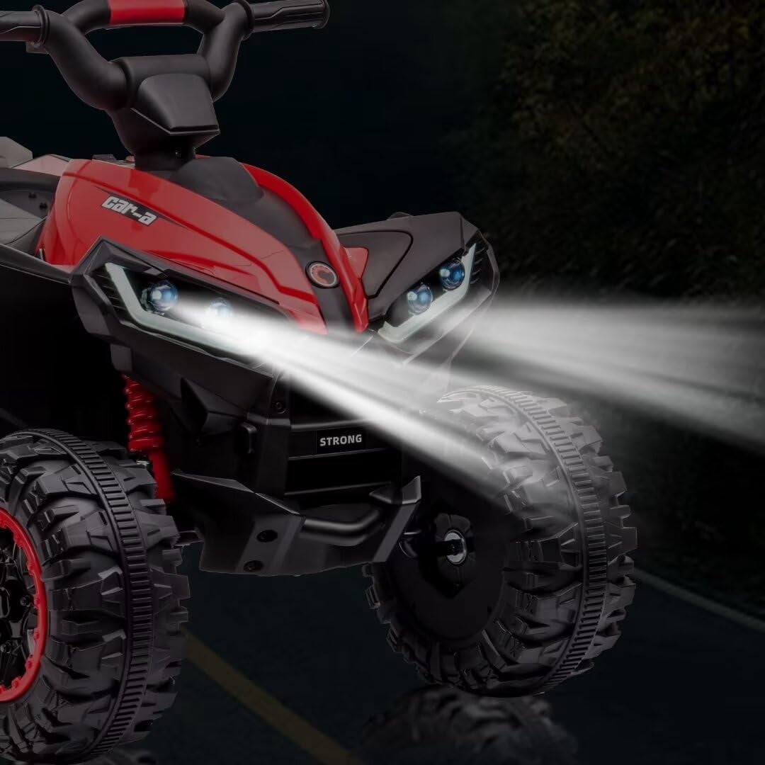 TROPOW Electric Ride On Cars with Remote Control,Kids Ride On ATV 4 Wheeler, Electric Battery-Powered with Remote Control, Music, Horn, Led Lights, USB Port