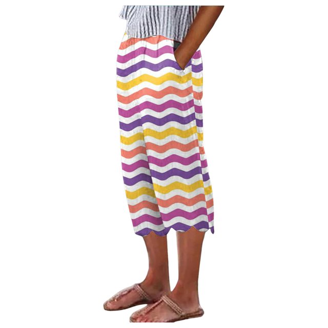 Ladies Casual Pants Solid Color Pocket Straight Tube Loose Stretch Pants Color Contrast Pants Woman Pants Yellow XL