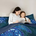 thumbnail image 5 of Feelyou Hippie Sea Turtle Bedding Comforter Set, Mystic Blue Damask Print Twin Comforter Sets, Mandala Bohemian Style Reversible Bedding Set, Ultra Soft Home Decor, 2pcs, 5 of 8
