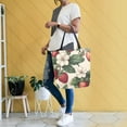 thumbnail image 4 of FORMRS Womens Canvas Tote Bag with Zipper Inner Pocket Shoulder Handbag, Beige Strawberry, 4 of 7
