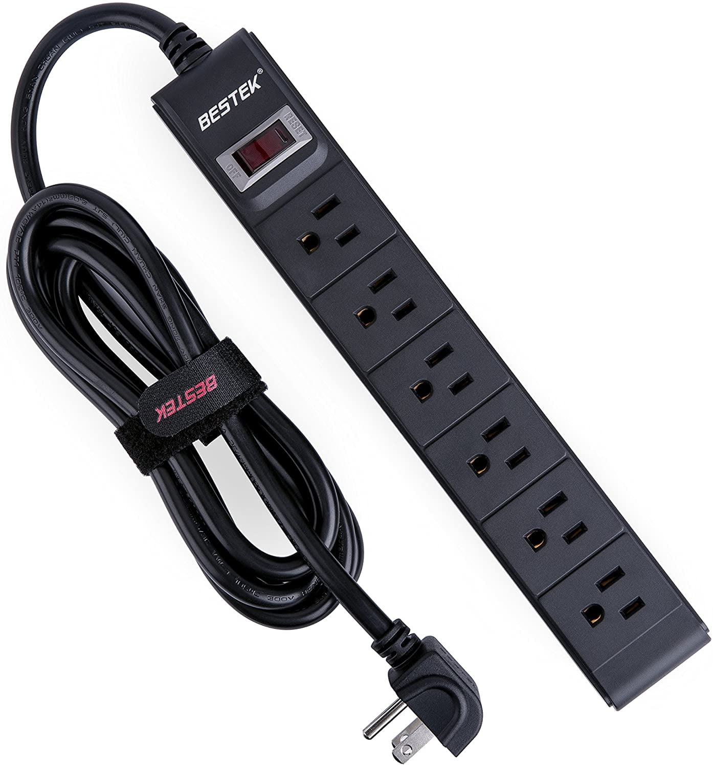 Bestek BESTEK Power Strip Surge Protector, 6Ft Long Power Cord And