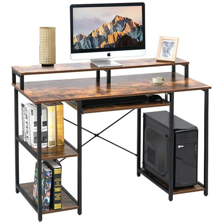  BANTI Small Computer Desk with Shelves 47 Inch, Home