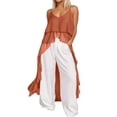 thumbnail image 1 of Vestido informal para mujer: cuello en V con volantes asimétricos, tirantes, ligero, de verano, 1 of 6