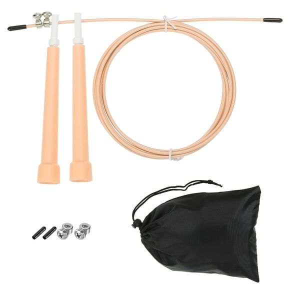 Unique Bargains Speed Jump Rope Adjustable Speed Skipping Rope with Storage Bag and Spare Parts Apricot