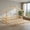 Beige, variant on Demi Bonn Extendable House Bed Twin to King Daybed with Roof and Fence Rails, Modern Platform Bed Frames for Teens, Gray