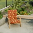thumbnail image 4 of Jordan Manufacturing 44" x 21" Alberta Salsa Red Floral Rectangular Outdoor Chair Cushion with Ties and Hanger Loop, 4 of 14