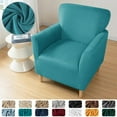 thumbnail image 2 of AIGIA Soft Velvet Tub Chair Cover Elastic Club Armchair Slipcovers for Living Room Single Sofa Covers Washable, 2 of 14