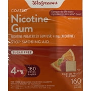 Walgreens Coated Nicotine Gum 4 mg Coated Fruit Flavor 160 pieces