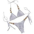 thumbnail image 3 of Rhuody Women Summer Swimwear Bikini Strappy Swimsuit Beach Swimwear Straps Ruched Leisure Wear S White, 3 of 3