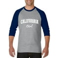 thumbnail image 1 of Artix - Mens Raglan Sleeve Baseball T-Shirts, up to Size 3XL - California Girl, 1 of 4
