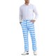 thumbnail image 2 of Inspire Chic Edición Pantalones de Hombre Patrón de Cuadrícula Diamante Ajuste Regular Color Block Traje Trousers 30 Azul Claro, 2 of 6