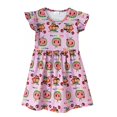 thumbnail image 1 of Robe mfk Bébé Filles Robe Melon, Robe Melon pour Filles, Manches Flottantes Dessin Animé JJ Robe pour 1-7 Ans (TP) Multicolore, 1 of 2
