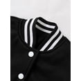 thumbnail image 7 of Lkhaha Kids Leopard Letter Print Varsity Jacket Trendy Animal Print Outerwear Girls Baseball Coat Black 9-10 Years, 7 of 7