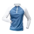 thumbnail image 3 of Men's Half Zip Long Sleeve T-Shirt Sport Track Top Quick Dry Breathable Athletic Training Gear Moisture Wicking Running Fitness Gym Workout Casual | Zenithor,Blue L, 3 of 7