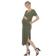 thumbnail image 2 of White Mark Women's Maternity V-neck Maxi Dress, 2 of 5