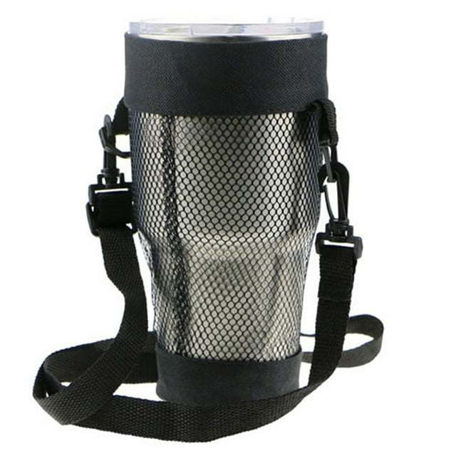 Bolsa portavasos para hombro, bolsa para botella de agua, bolsa de red de malla, bolsa para taza portátil