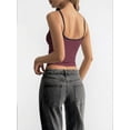 thumbnail image 4 of Women Y2K Stripe Print Camisole Spaghetti Strap Scoop Neck Tank Tops Aesthetic Sleeveless Crop Top Red XL, 4 of 7