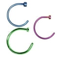 thumbnail image 2 of Titanium Anodized Nose Ring Hoop 20 Gauge - 8 Colors, 2 of 7