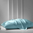 thumbnail image 3 of Cloud Fino Silk Satin Sheet Set- 6 Piece Sheet Set- Super Queen Size Sheet Set- Rich Quality 20" Deep Pocket Sheets- Luxury Hotel Bed Sheets- Sky Blue, 3 of 5