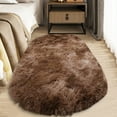 thumbnail image 6 of Soft Shaggy Rug for Kids Bedroom Oval 23x70 In Plush Fluffy Rugs for Living Room Furry Carpet for Teen Girls Room Anti-Skid Fuzzy Comfy Rug for Nursery Cute Baby Play Mat Tie-Dyed Grey Multicolor, 6 of 6