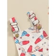 thumbnail image 6 of Toddler Kids Girls Summer Independence Day Overalls Jumpsuit 6 12 18 24 Months 2T 3T 4T 5T 6T Sleeveless Ice Cream/Firework Print Suspender Shorts, 6 of 9