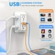 thumbnail image 3 of JcBlaon Protector contra sobretensiones extensor de salida – Divisor de 6 salidas con 4 puertos USB (2 USB C), cargador de pared expansor de enchufe múltiple, adaptador de pared de enchufe múltiple de, 3 of 5
