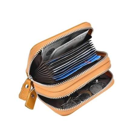 Women's Credit Card Holder Wallet RFID Secure Small Case Genuine