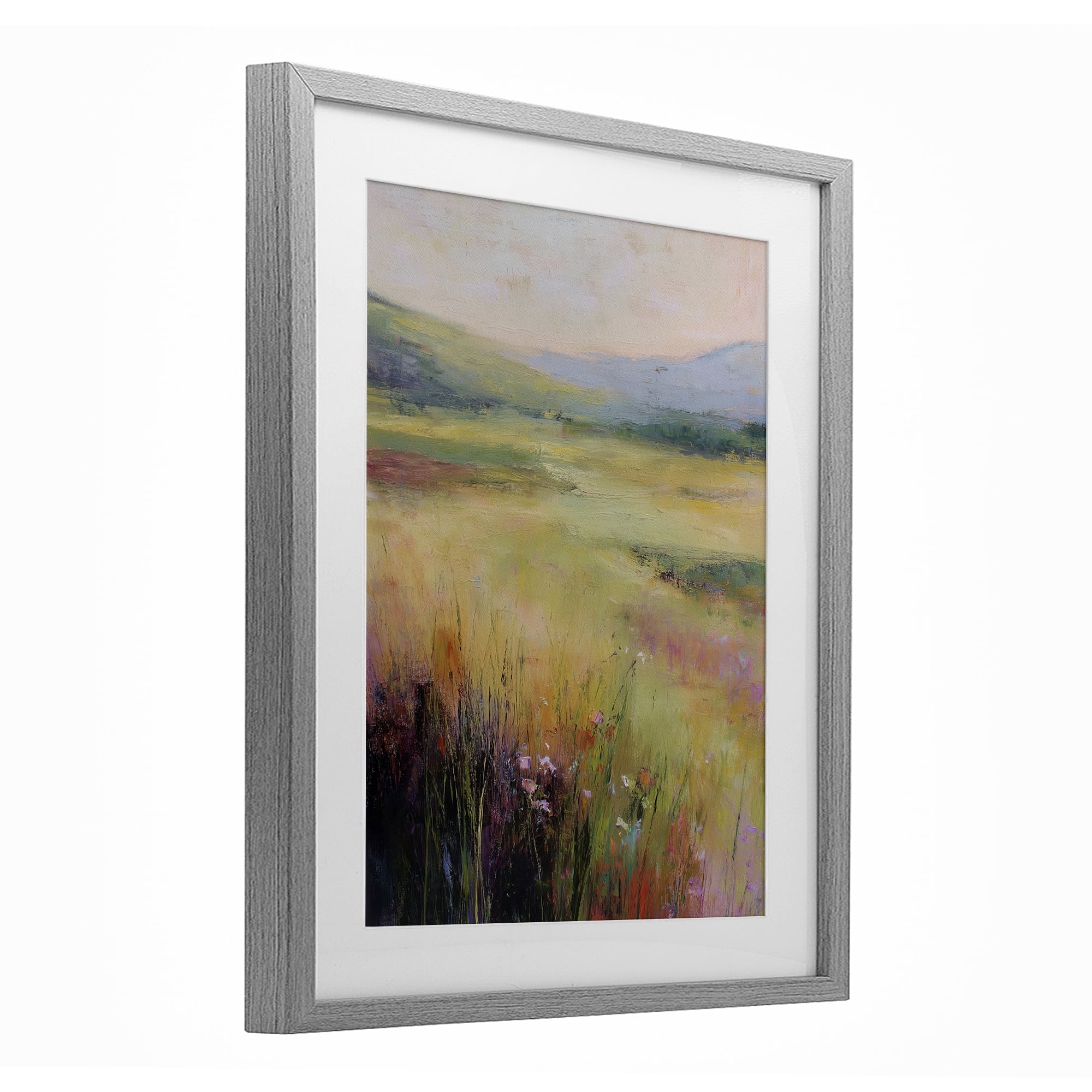 Stupell Industries Green Valley View Gray Framed Print Under Glass, design by Svetlana Aleynikova