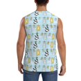 thumbnail image 4 of Fotbe Cartoon Cat Men's Camiseta sin Mangas Estampada para Hombres, Playera Casual para Gimnasio, Entrenamiento, Playa-Large, 4 of 7